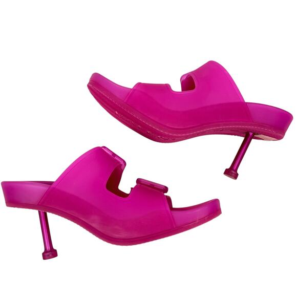 New Balenciaga Mallorca Rubber Heeled Sandals Pink Size 39 - Picture 6 of 10